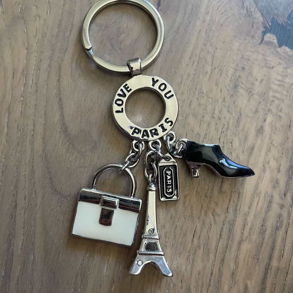 Paris Themed Keychain with Charms